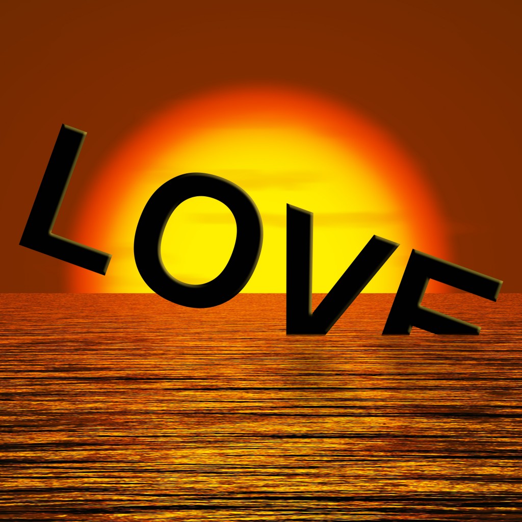 Love Word Sinking Showing Loss Of Love And Broken Heart