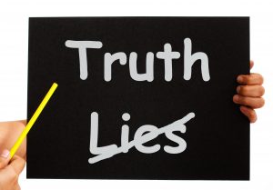 Truth Not Lies Board Showing Honesty